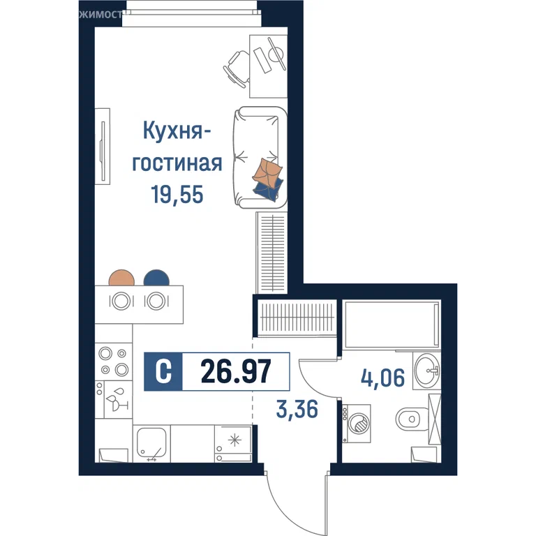 Планировка: Студия