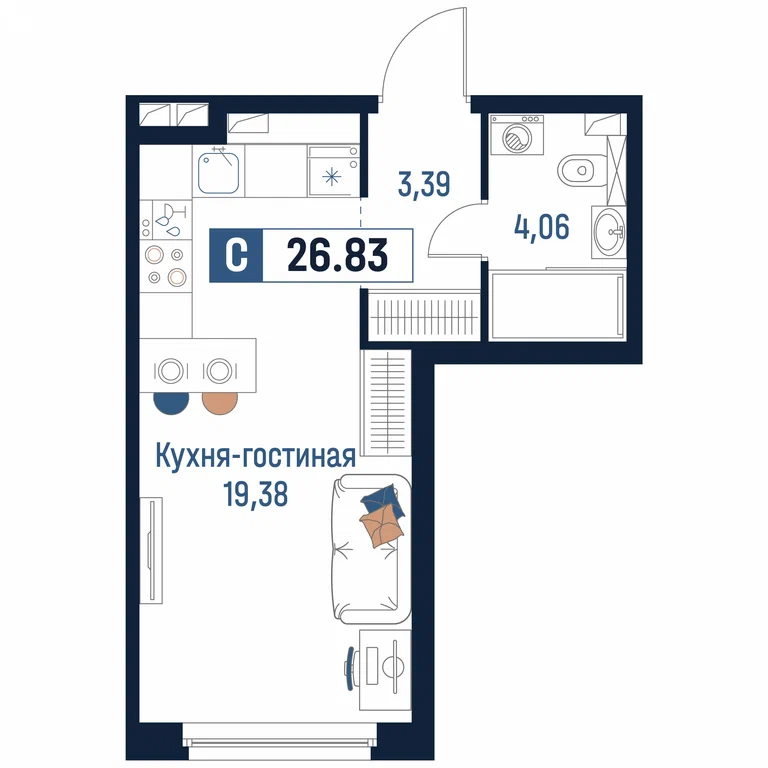 Планировка: Студия
